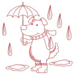 Redwork Rainy Day 10(Lg) machine embroidery designs