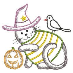 Halloween kitty Magician 06(Md) machine embroidery designs