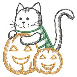 Halloween kitty Magician 09(Md) machine embroidery designs
