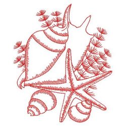 Redwork Seashells 01(Md) machine embroidery designs