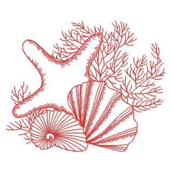 Redwork Seashells 02(Lg) machine embroidery designs