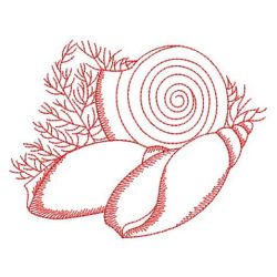 Redwork Seashells 04(Md) machine embroidery designs