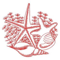 Redwork Seashells 05(Md) machine embroidery designs