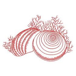 Redwork Seashells 06(Lg) machine embroidery designs