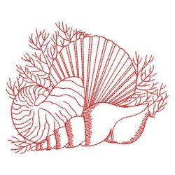 Redwork Seashells 07(Lg) machine embroidery designs