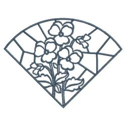 Redwork Stained Glass Flowers 04(Lg) machine embroidery designs