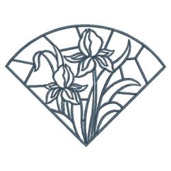 Redwork Stained Glass Flowers 06(Md)