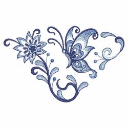 Blue Jacobean Buttefly Corners 02(Lg) machine embroidery designs