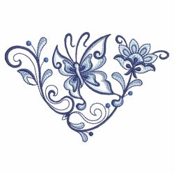 Blue Jacobean Buttefly Corners 04(Lg) machine embroidery designs