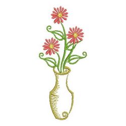 Vintage Floral Vases 02 machine embroidery designs