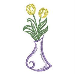 Vintage Floral Vases 03 machine embroidery designs