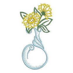 Vintage Floral Vases 09 machine embroidery designs