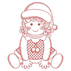 Redwork Holiday Ragdolls 02(Sm) machine embroidery designs