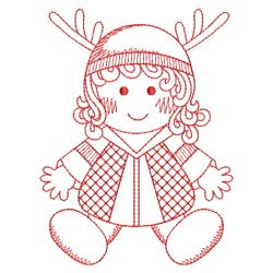 Redwork Holiday Ragdolls 08(Sm)