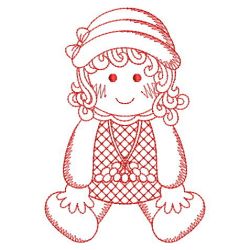 Redwork Holiday Ragdolls 10(Md) machine embroidery designs