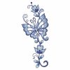 Blue Jacobean Floral Butterfly 06(Lg)