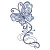 Blue Jacobean Floral Butterfly 10(Sm)