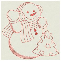Redwork Snowmen 01(Md) machine embroidery designs