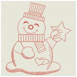 Redwork Snowmen 03(Sm)