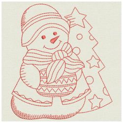 Redwork Snowmen 04(Lg) machine embroidery designs