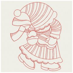 Redwork Christmas Sunbonnets 04(Md) machine embroidery designs