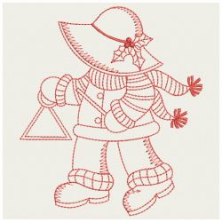 Redwork Christmas Sunbonnets 05(Md) machine embroidery designs