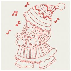 Redwork Christmas Sunbonnets 06(Sm) machine embroidery designs