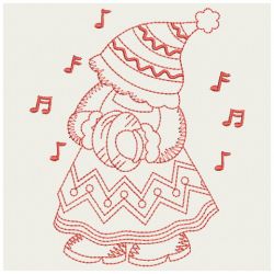 Redwork Christmas Sunbonnets 09(Md) machine embroidery designs