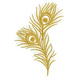 Golden Peacock Feathers 02(Sm) machine embroidery designs