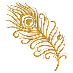Golden Peacock Feathers 03(Sm) machine embroidery designs
