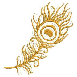 Golden Peacock Feathers 04(Lg) machine embroidery designs