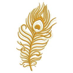 Golden Peacock Feathers 05(Lg) machine embroidery designs