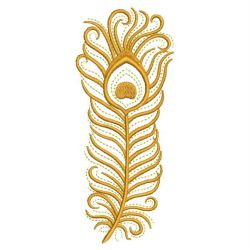 Golden Peacock Feathers 07(Lg) machine embroidery designs