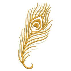 Golden Peacock Feathers 08(Md) machine embroidery designs