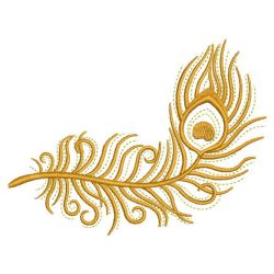 Golden Peacock Feathers 09(Lg) machine embroidery designs