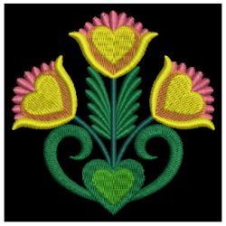 Elegant Folk Flowers 07 machine embroidery designs