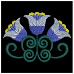 Elegant Folk Flowers 09 machine embroidery designs