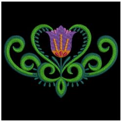 Elegant Folk Flowers Deco 02 machine embroidery designs