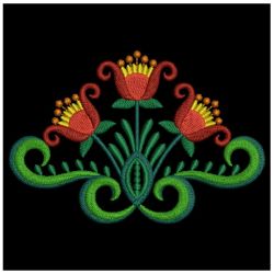 Elegant Folk Flowers Deco 05 machine embroidery designs