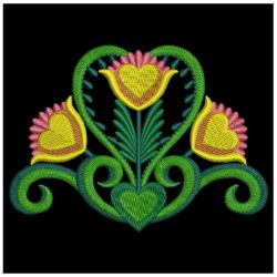 Elegant Folk Flowers Deco 07 machine embroidery designs