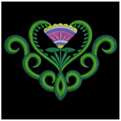 Elegant Folk Flowers Deco 08 machine embroidery designs