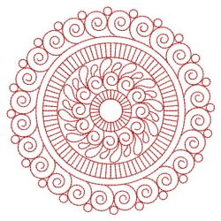 Redwork Round Symmetry Quilt 07(Md)
