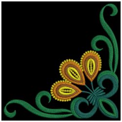 Elegant Folk Flower Corners(Md) machine embroidery designs