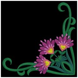 Elegant Folk Flower Corners 04(Md) machine embroidery designs