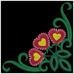 Elegant Folk Flower Corners 06(Md) machine embroidery designs