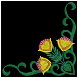 Elegant Folk Flower Corners 07(Sm) machine embroidery designs