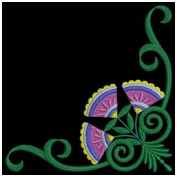 Elegant Folk Flower Corners 08(Lg) machine embroidery designs