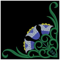 Elegant Folk Flower Corners 09(Md) machine embroidery designs