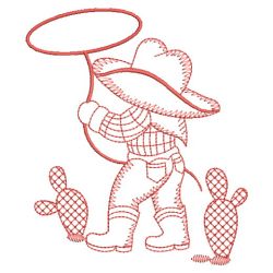 Redwork Cowboy 02(Md) machine embroidery designs