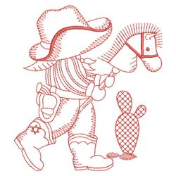 Redwork Cowboy 04(Lg) machine embroidery designs